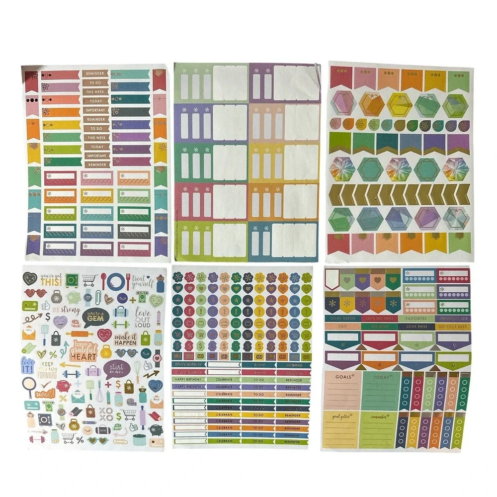 HUGE Erin Condren Planner‎ Lot Leather Folio Stickers Calendar Dashboards & MORE
